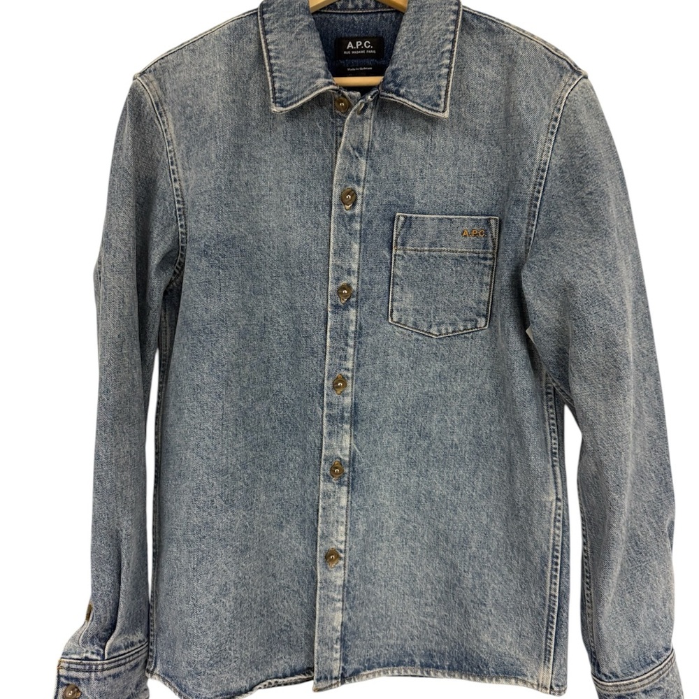 A.P.C. Denim Button-Up Shirt small